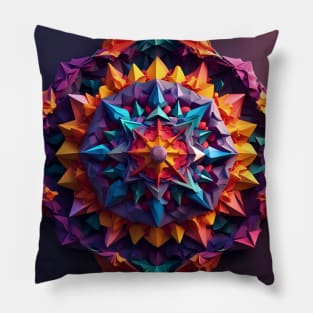 Colorful Mandala Origami Art Pillow