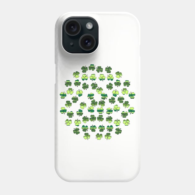 St Patricks Day Shamrock Green Stripes Phone Case by ellenhenryart