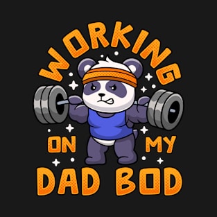 Funny Gym Working on my Dad Bod Retro T-Shirt