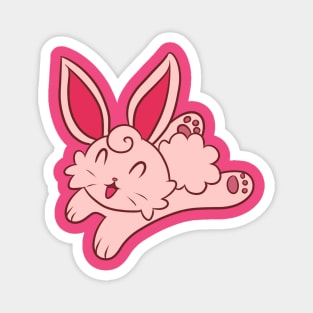 Happy Pink Bunny Magnet