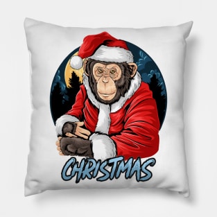 Christmas chimpanzee monkey with santa claus set Pillow