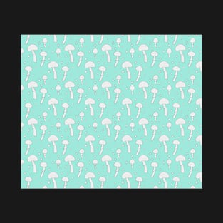 Mushroom Pattern Light Blue T-Shirt