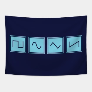 Synthesizer Waveforms Blue Tapestry