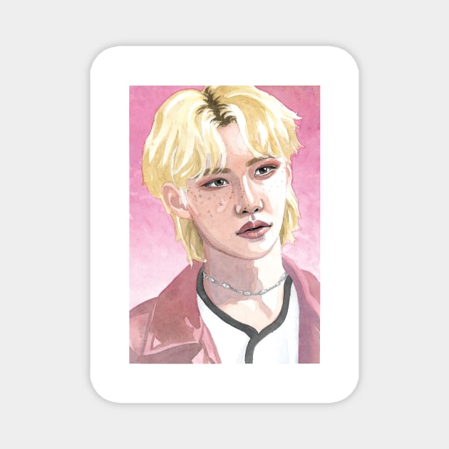 SKZ Felix Lee Painting Magnet by NiamhYoungArt