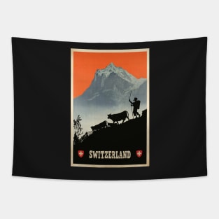 Switzerland, Vintage Travel Poster Tapestry
