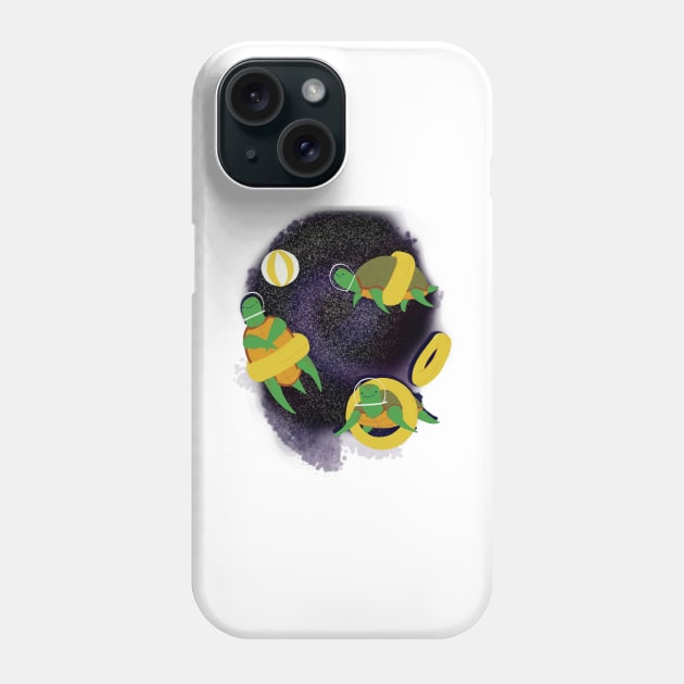 Turtles Summer Space Swimming Vortex Phone Case by GhoneamArt