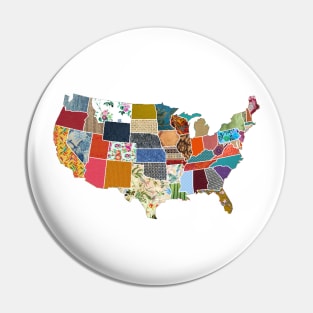Patchwork Map of America Pin