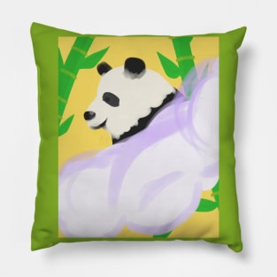 Panda in a Purple Cloud by Yuuki G Pillow