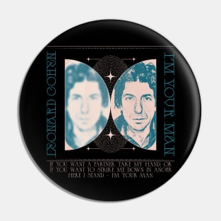 Leonard Cohen /// Aesthetic Fan Art Design Pin