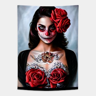 skeleton girl manga Tapestry