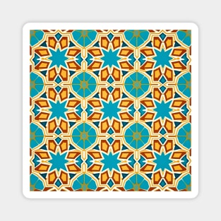 Arabic Islamic Tile Pattern Geometric Art Traditional Middle Eastern Magnet