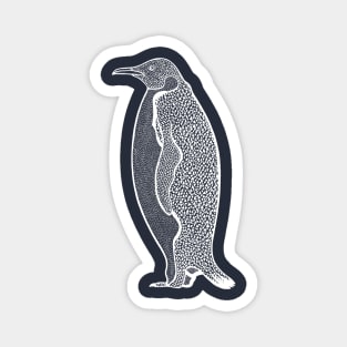 Emperor Penguin Ink Art - on dark colors Magnet