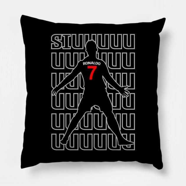 Siuuuuuu Cristiano Ronaldo Pillow by DerrickDesigner