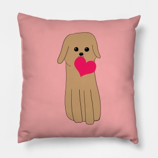 Dog With Heart Pillow