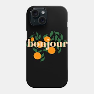 Orange Citrus French Bonjour Illustration Phone Case