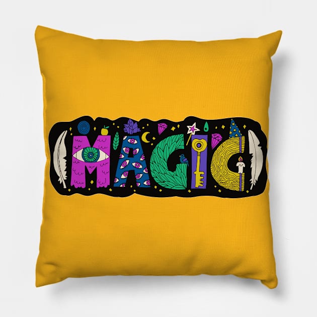 Magic Beautiful Designer Quote Pillow by Squeak Art