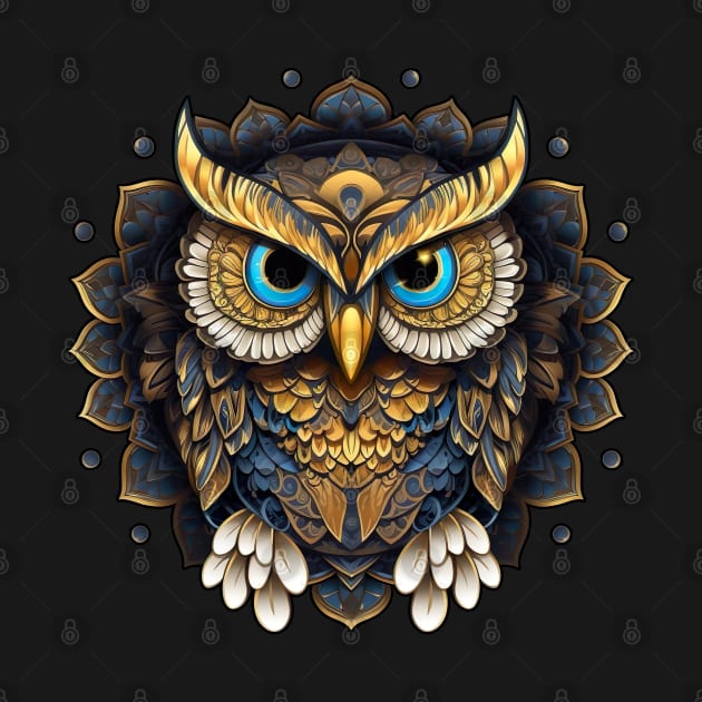 Cute Gold Owl by MARK ASHKENAZI