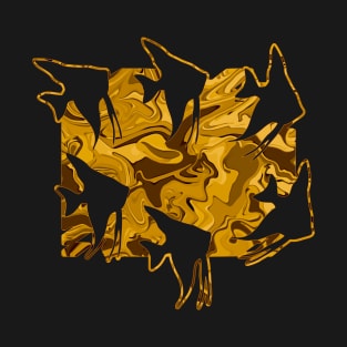 Currents Liquid Abstract Gold Angelfish Silhouette T-Shirt