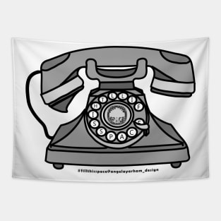 Retro Phone 'FILL THIS SPACE' Tapestry