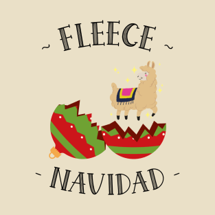 Fleece Navidad Christmas Llama T-Shirt