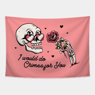 Valentine's Skull Tapestry