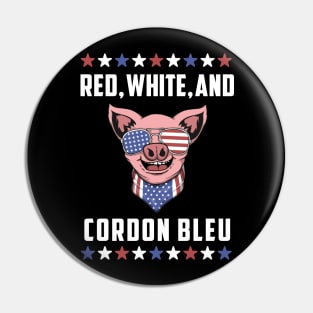 4th of July Patriotic Pig: Red, White, and Cordon Bleu Pin