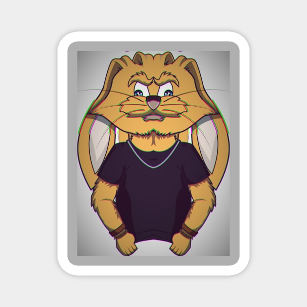 Mutant Rabbit Magnet by HarlinDesign