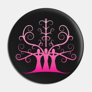 Three Sisters Tree Of Life (Pink Gradient) Pin