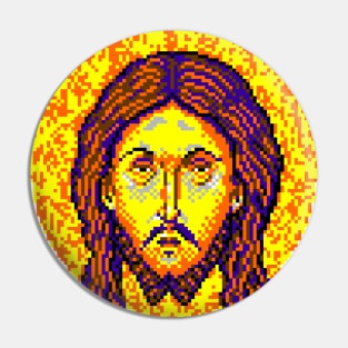 Icon of Christ 16bit - Pixel Art Macintosh II Pin