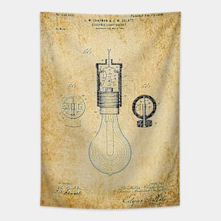 Vintage Light Bulb Patent Tapestry