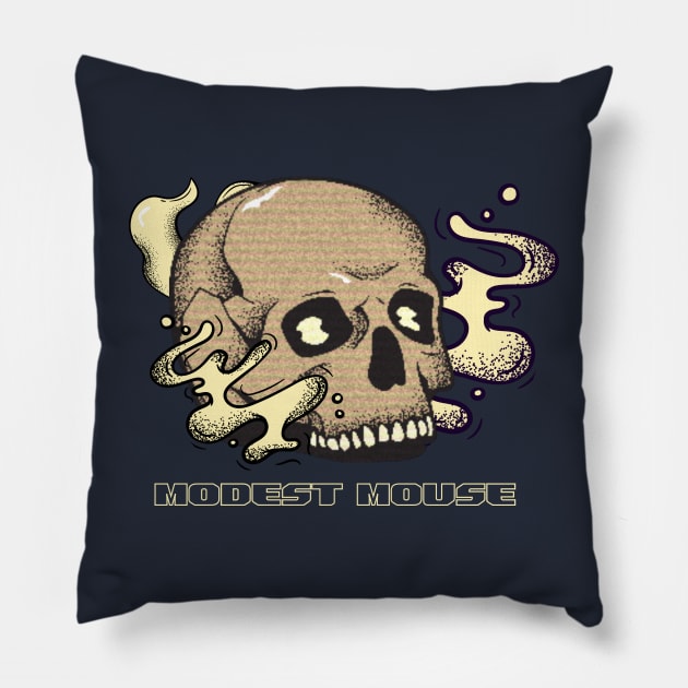 Modest mouse skull Pillow by Katab_Marbun