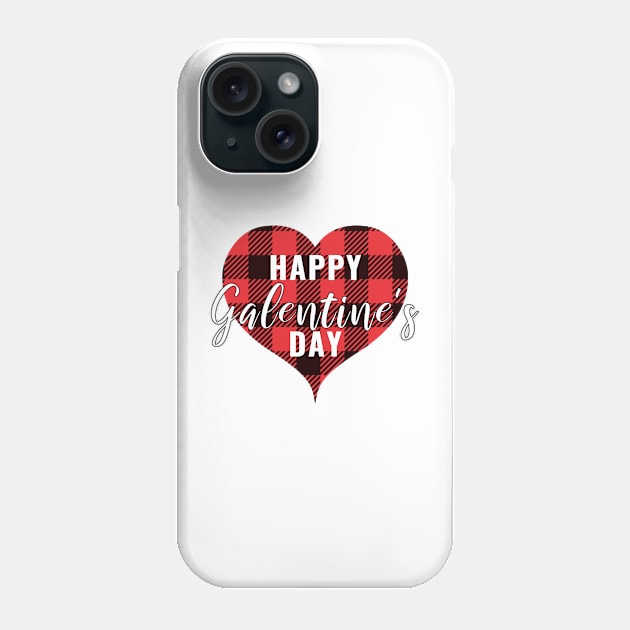 Happy Galentine's Day Sticker Shirt Gift in Buffalo Plaid Phone Case by gillys