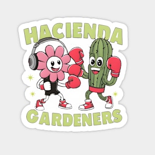 Flower and Cactus Boxing Match Magnet