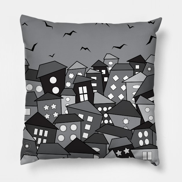 Rootless City in Darkness Pillow by Gramoda