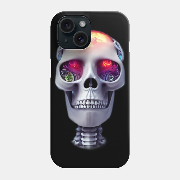 Trippy Skull Colorful Eyes Phone Case by PNPTees