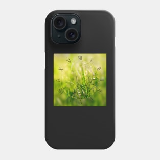 Green grass meadow with a touch of yellow sunbeams Phone Case