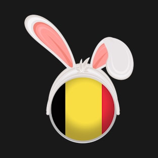 happy easter Belgium bunny ears flag cute designs T-Shirt