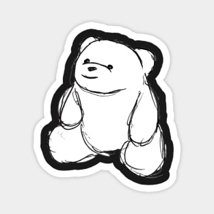 Happy Smiley Bear Sketch Stickers Magnet