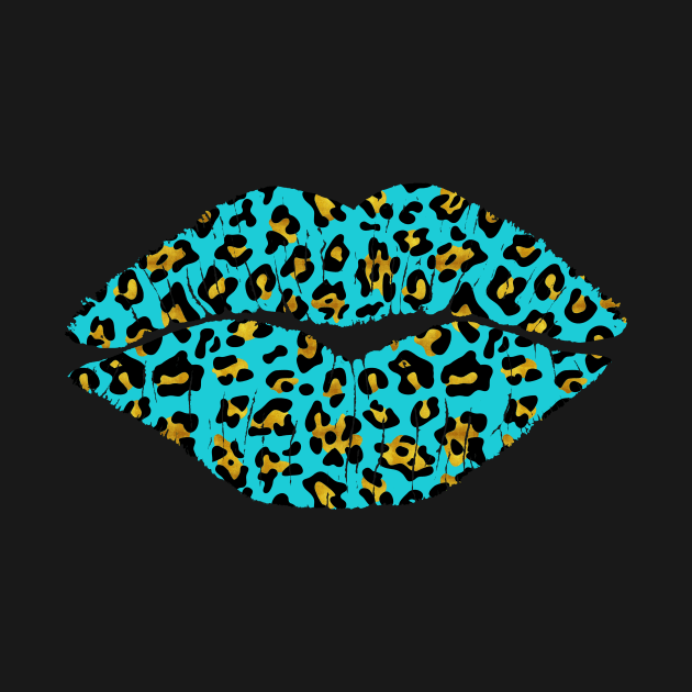 Aqua Leopard Lips by LittleBean