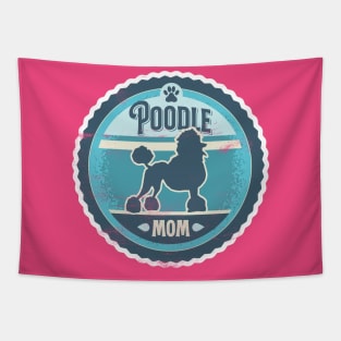 Poodle Mom - Distressed Poodle Silhouette Design Tapestry