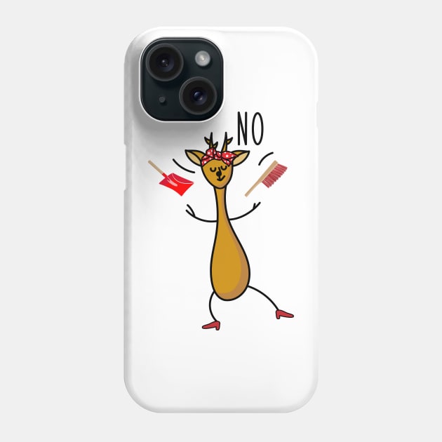 Funny woman deer says no Phone Case by spontania