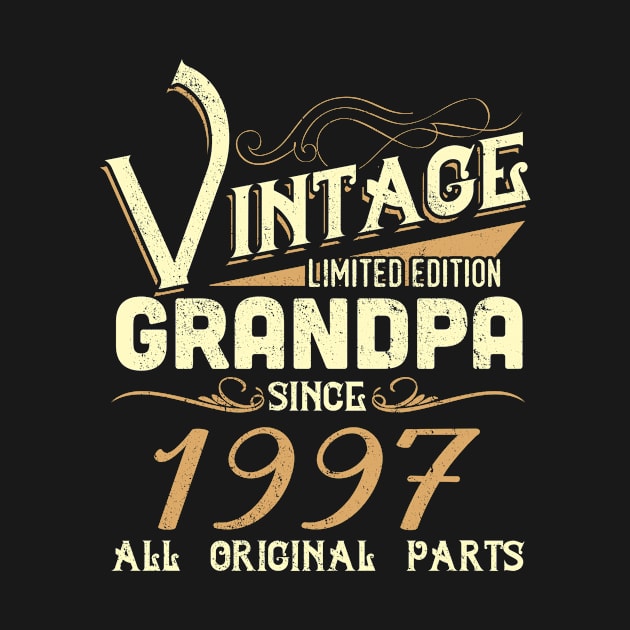 Vintage Grandpa Since 1997 Funny Man Myth Legend Daddy by johnbbmerch