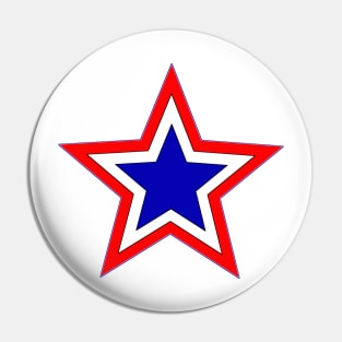 red white and blue star Pin