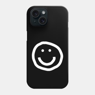 White Line Round Face Phone Case