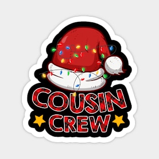 Plaid Cousin Crew santa hat Light Tree Funny Christmas Gift Magnet