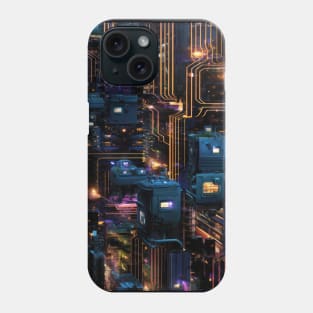 Cyber Circuit Cityscape Phone Case