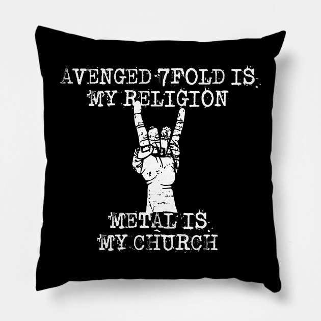 avenged sevenfold is my religion Pillow by Grandpa Zeus Art