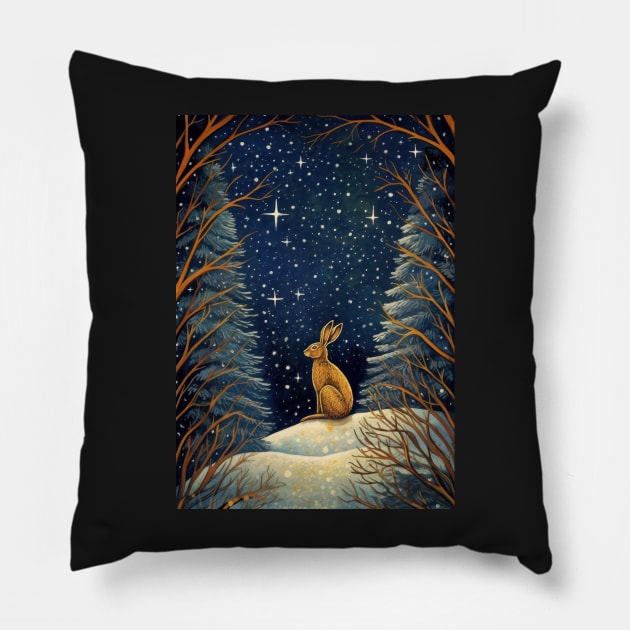 Hare, Pagan Hare, Pagan Art, Moon, Animal, Pillow by thewandswant