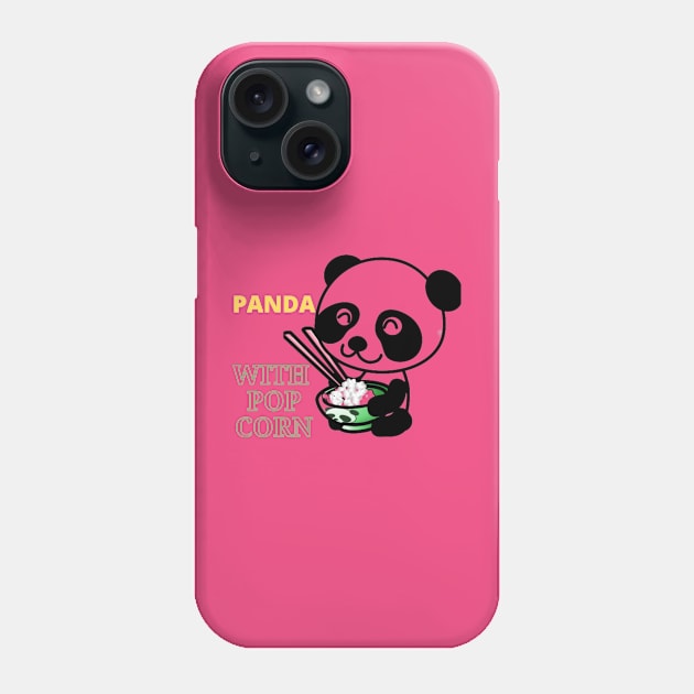 panda with popcorn Phone Case by panda family