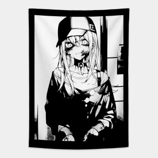 Zombie Manga Anime Girl Tapestry